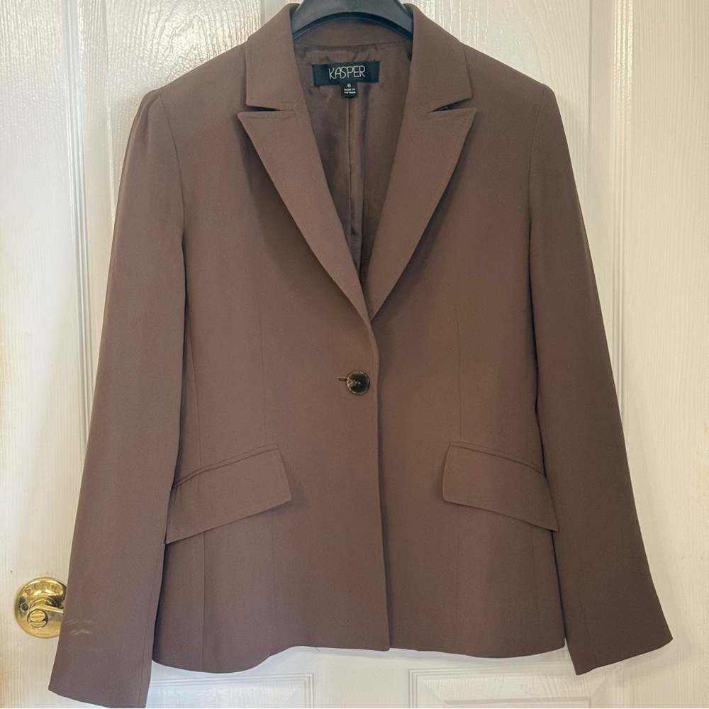 Kasper Women's Chocolate Brown Single-Breasted Blazer